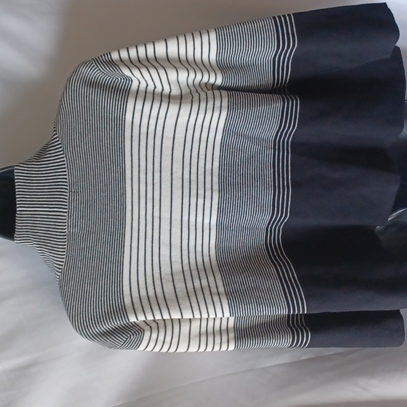 Liz Claiborne Women’s Open Front Sweater Large, 3/4 length sleeve,  cream/black - Picture 4 of 7